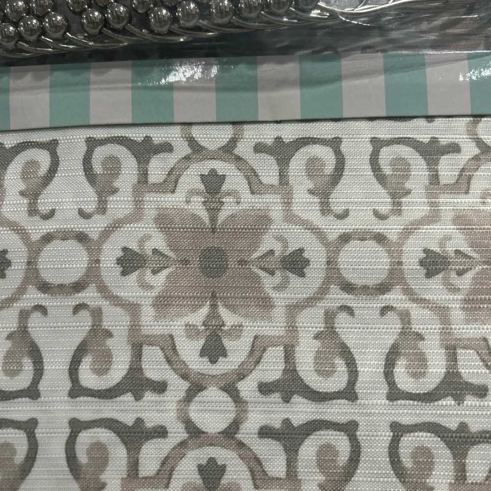 Homewear Jacquard Fabric Shower Curtain with 12 Hooks 70 x 72 in NEW